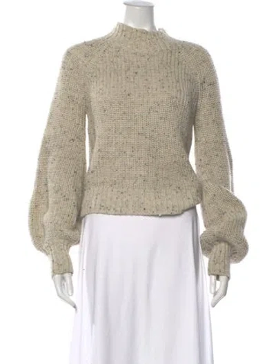 Pre-owned Doen Baby Alpaca Tweed Pattern Sweater In Neutrals