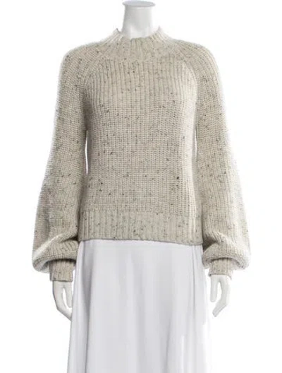 Pre-owned Doen Baby Alpaca Tweed Pattern Sweater In Neutrals