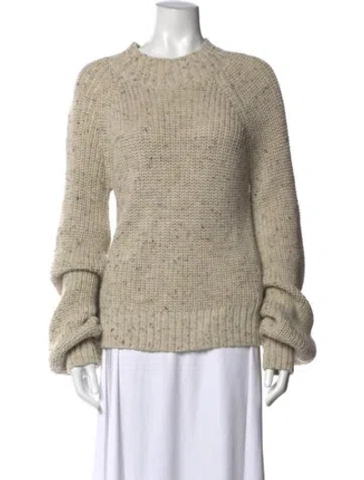 Pre-owned Doen Baby Alpaca Tweed Pattern Sweater In Neutrals