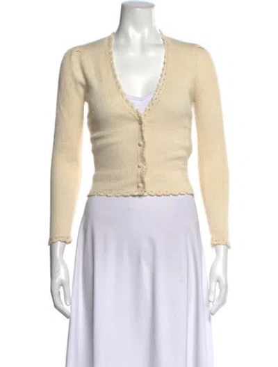 Pre-owned Doen Baby Alpaca V-neck Sweater In Neutrals