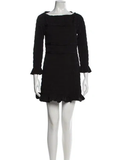 Pre-owned Doen Bateau Neckline Mini Dress In Gray