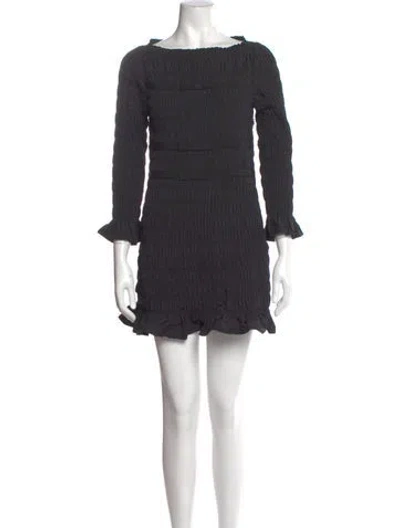 Pre-owned Doen Bateau Neckline Mini Dress In Gray
