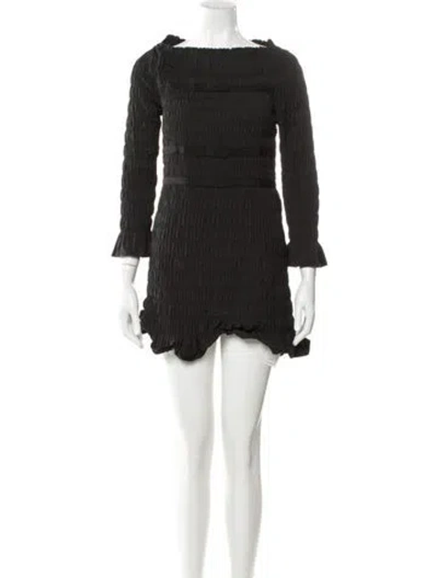 Pre-owned Doen Bateau Neckline Mini Dress In Green