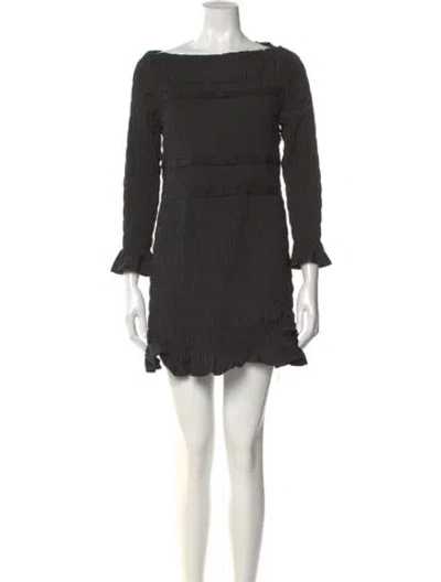 Pre-owned Doen Bateau Neckline Mini Dress W/ Tags In Gray