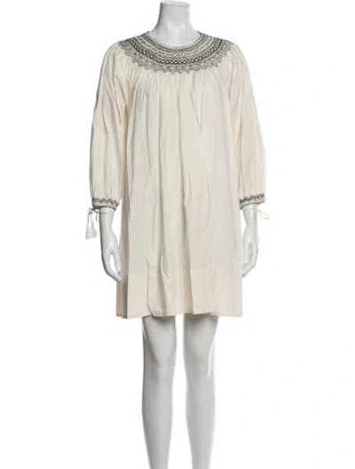 Pre-owned Doen Bateau Neckline Mini Dress W/ Tags In Neutrals