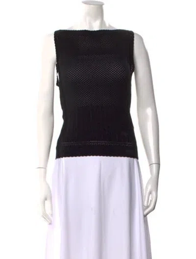 Pre-owned Doen Bateau Neckline Sweater In Black