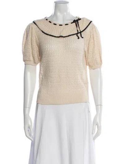 Pre-owned Doen Bateau Neckline Sweater In Neutrals