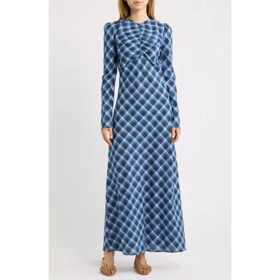 Doen Dôen Begonia Plaid Organic Cotton Maxi Dress In Valmont Plaid