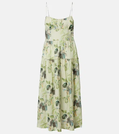 Doen Benoit Floral Ramie Midi Dress In Multi