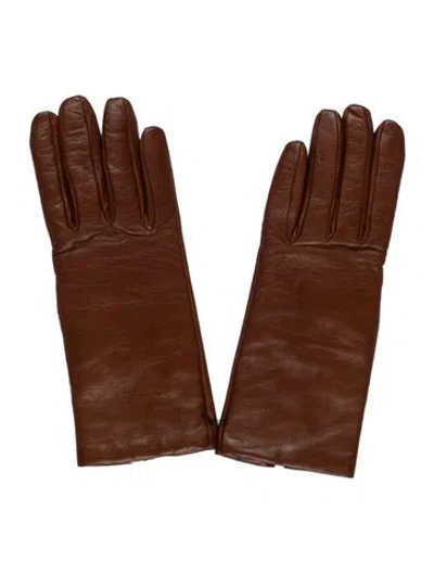 Pre-owned Doen Brown Leather Winter Gloves