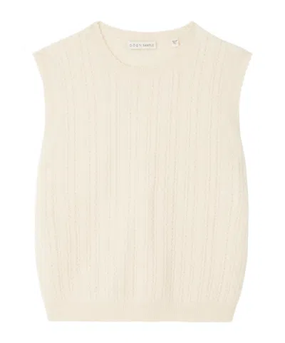 Doen Louden Cropped Cable-knit Cashmere Sweater Vest In Neutral