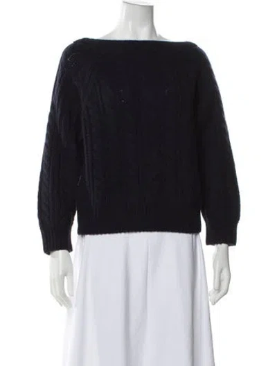 Pre-owned Doen Cashmere Bateau Neckline Sweater In Black