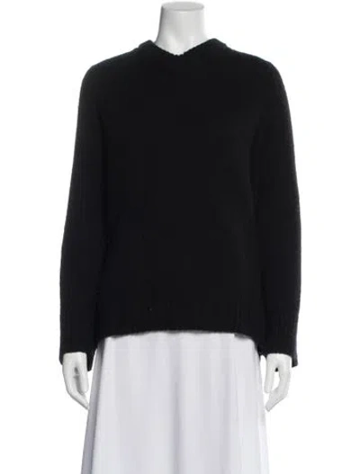 Pre-owned Doen Cashmere Crew Neck Sweater In Black