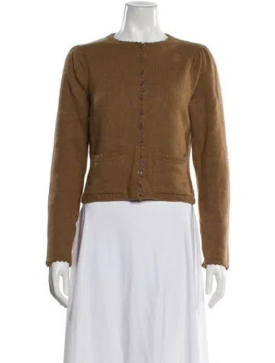 Pre-owned Doen Cashmere Crew Neck Sweater In Brown