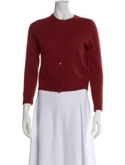 Pre-owned Doen Cashmere Crew Neck Sweater In Burgundy