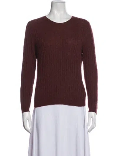Pre-owned Doen Cashmere Crew Neck Sweater In Burgundy