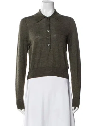 Pre-owned Doen Cashmere Crew Neck Sweater In Green