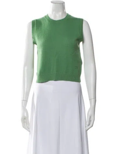 Pre-owned Doen Cashmere Crew Neck Sweater In Green