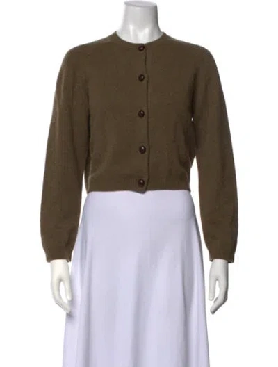 Pre-owned Doen Cashmere Crew Neck Sweater In Green