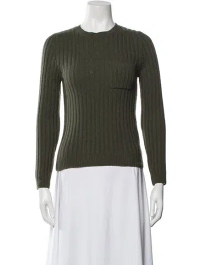 Pre-owned Doen Cashmere Crew Neck Sweater In Green