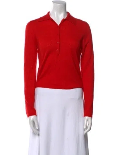 Pre-owned Doen Cashmere Crew Neck Sweater In Red
