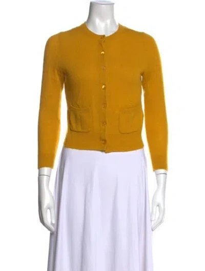 Pre-owned Doen Cashmere Crew Neck Sweater In Yellow