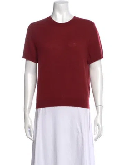 Pre-owned Doen Cashmere Crew Neck Top In Red
