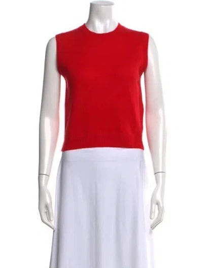 Pre-owned Doen Cashmere Crew Neck Top W/ Tags In Red