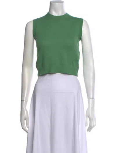 Pre-owned Doen Cashmere Mock Neck Sweater In Green