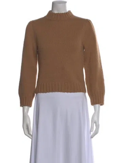 Pre-owned Doen Cashmere Mock Neck Sweater In Neutral