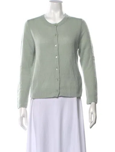 Pre-owned Doen Cashmere Open Front Sweater In Green
