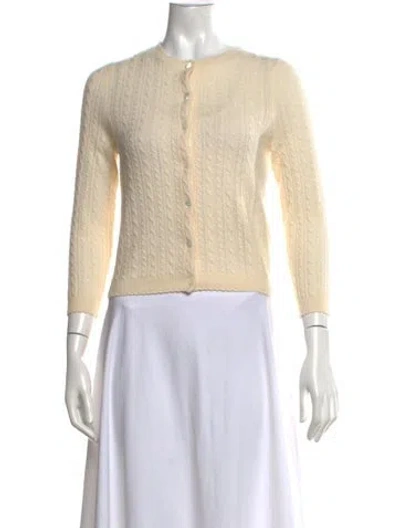Pre-owned Doen Cashmere Open Front Sweater In Neutrals