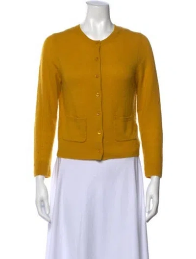 Pre-owned Doen Cashmere Open Front Sweater In Yellow