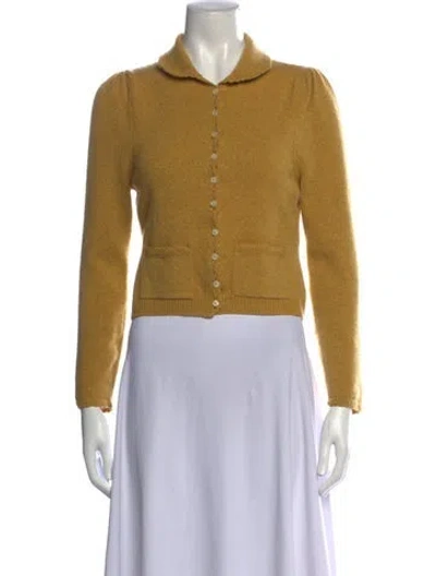 Pre-owned Doen Cashmere Open Front Sweater In Yellow