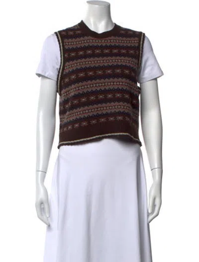Pre-owned Doen Cashmere Patterned Sweater In Multicolor