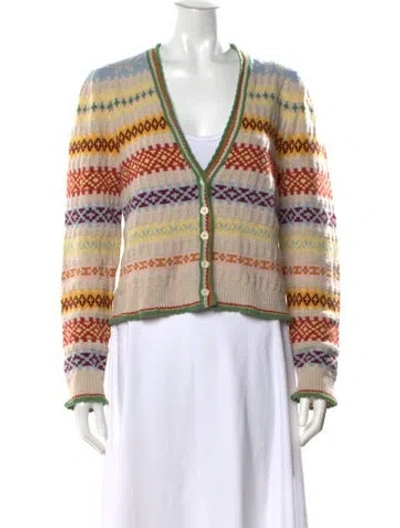 Pre-owned Doen Cashmere Patterned Sweater In Neutral