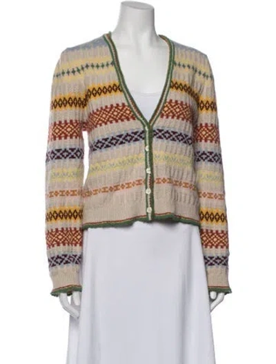 Pre-owned Doen Cashmere Patterned Sweater In Neutral