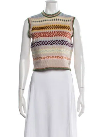 Pre-owned Doen Cashmere Patterned Sweater In Neutral