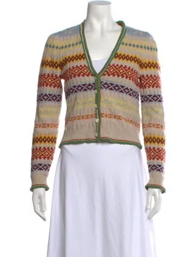 Pre-owned Doen Cashmere Patterned Sweater In Neutrals
