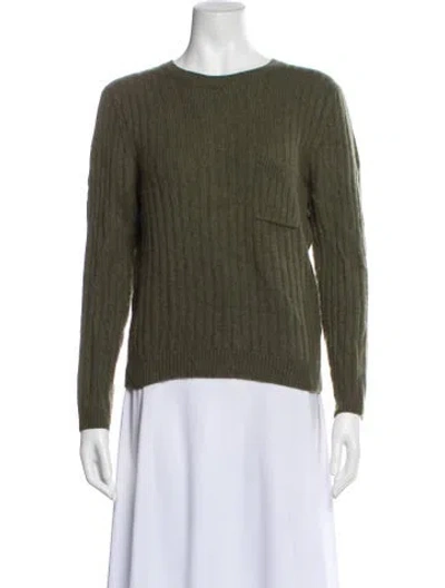 Pre-owned Doen Cashmere Scoop Neck Sweater In Green
