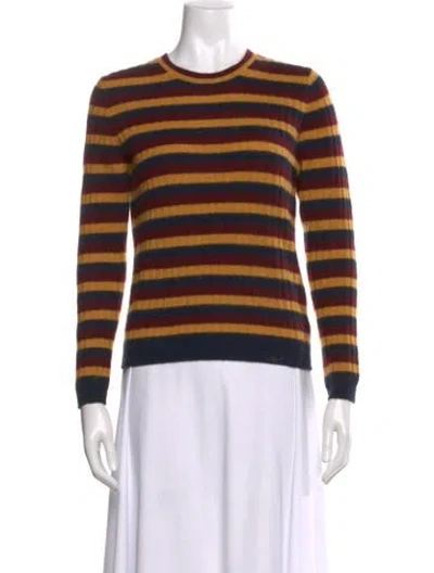 Pre-owned Doen Cashmere Striped Sweater In Blue