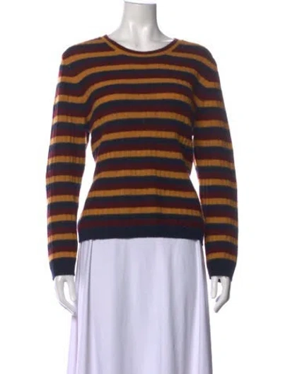 Pre-owned Doen Cashmere Striped Sweater In Blue