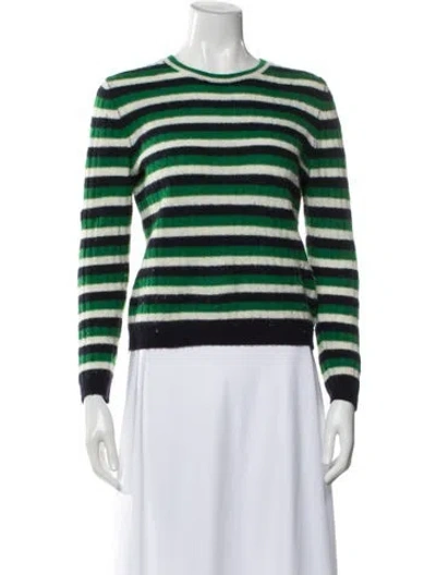 Pre-owned Doen Cashmere Striped Sweater In Green