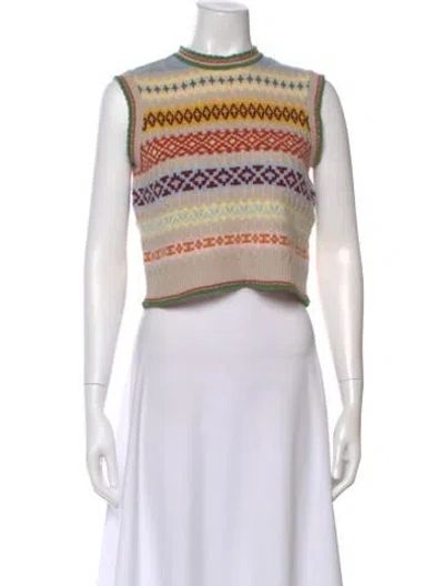 Pre-owned Doen Cashmere Striped Sweater In Neutral