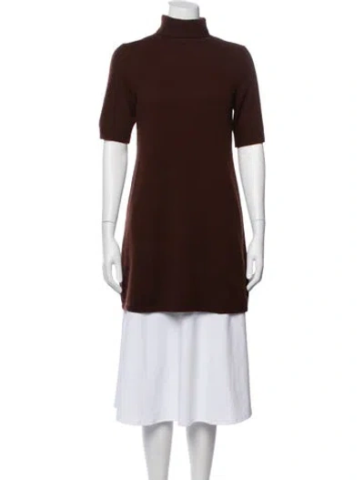 Pre-owned Doen Cashmere Turtleneck Sweater In Brown