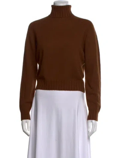 Pre-owned Doen Cashmere Turtleneck Sweater In Brown