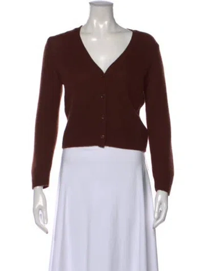 Pre-owned Doen Cashmere V-neck Sweater In Brown