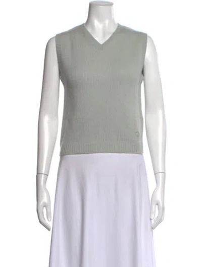 Pre-owned Doen Cashmere V-neck Sweater In Grey