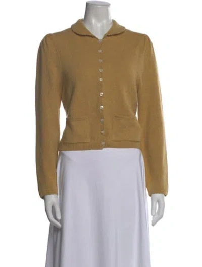 Pre-owned Doen Cashmere V-neck Sweater In Orange