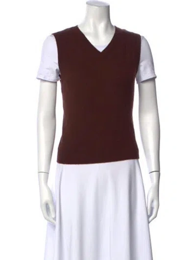 Pre-owned Doen Cashmere V-neck Sweater W/ Tags In Brown